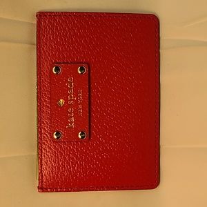 Kate Spade credit card case red leather New